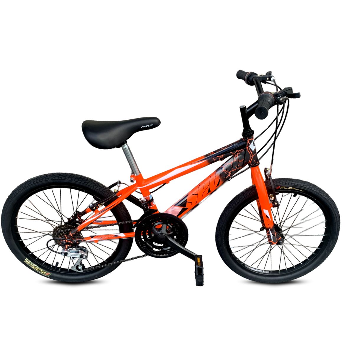 GENERICO - Bicicleta para Niño Rin 24 / 18 cambios Naranja Negro 2025