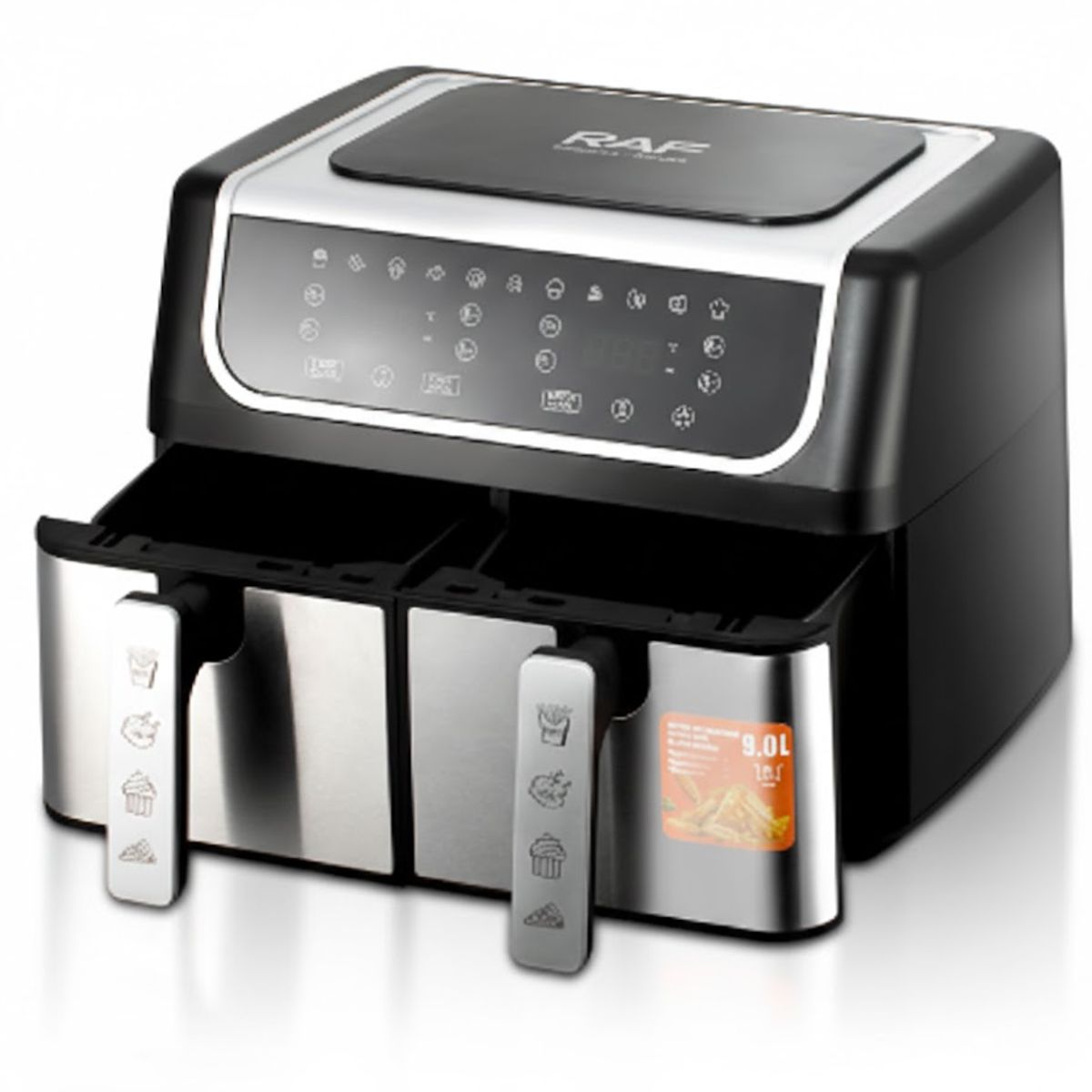 GENERICO - Freidora de Aire RAF 9 Litros Doble compartimiento