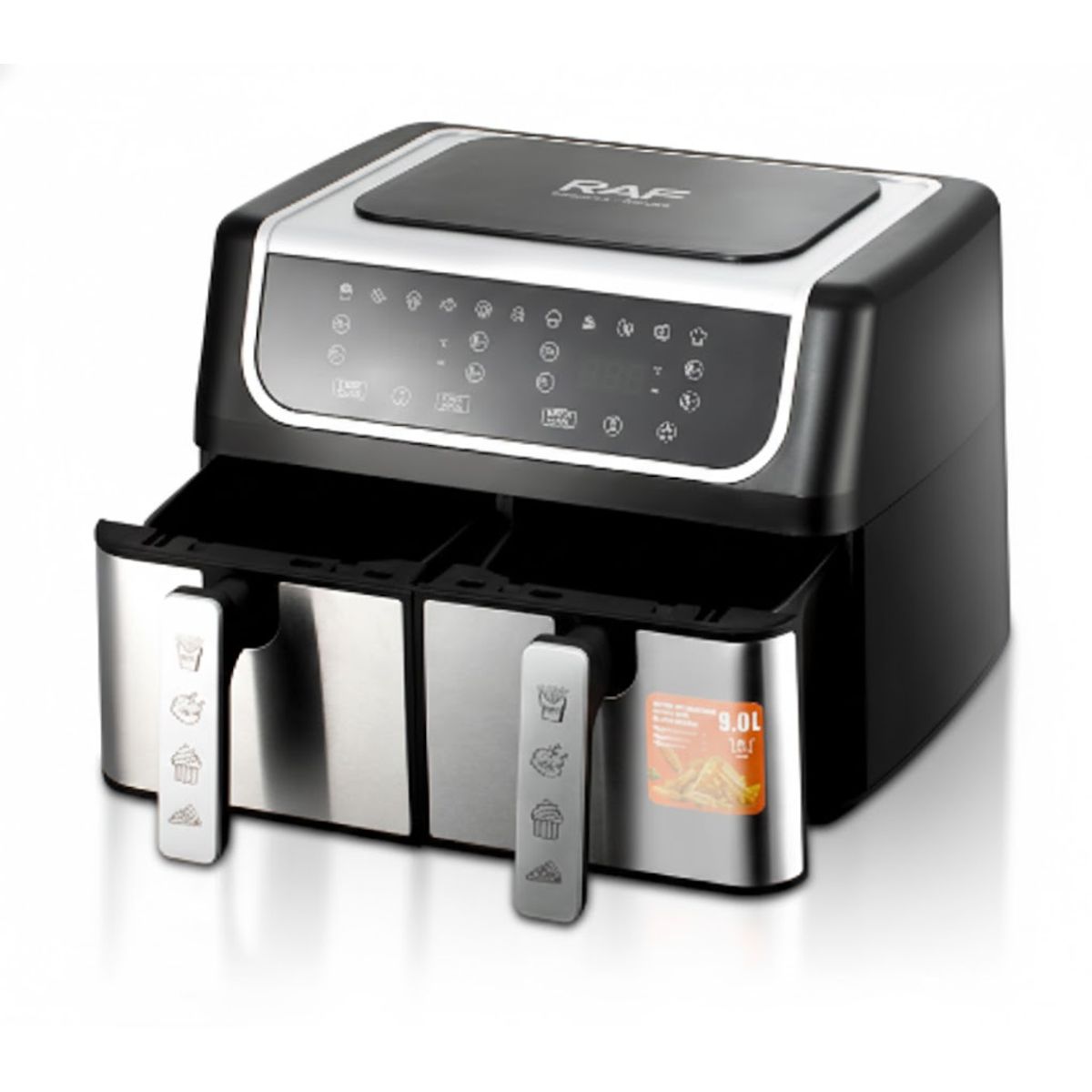 GENERICO - Freidora de Aire RAF 9 Litros Doble compartimiento