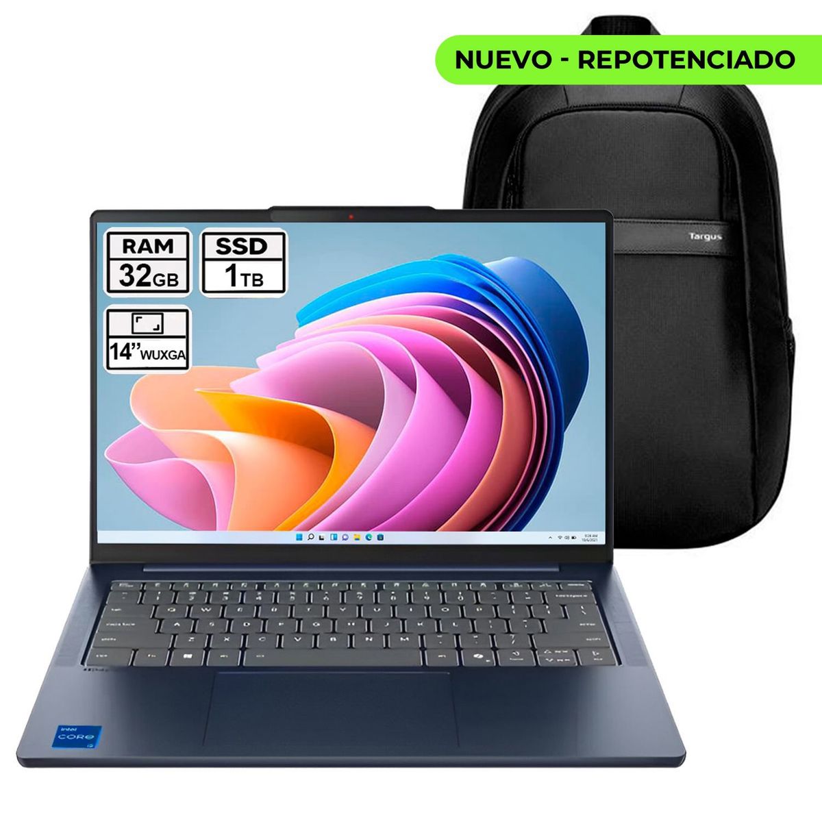 LENOVO - PORTATIL LENOVO 14IRH10 INTEL CORE I5-13420H 32GB RAM 1TB SSD 14 WUXGA + BOLSO