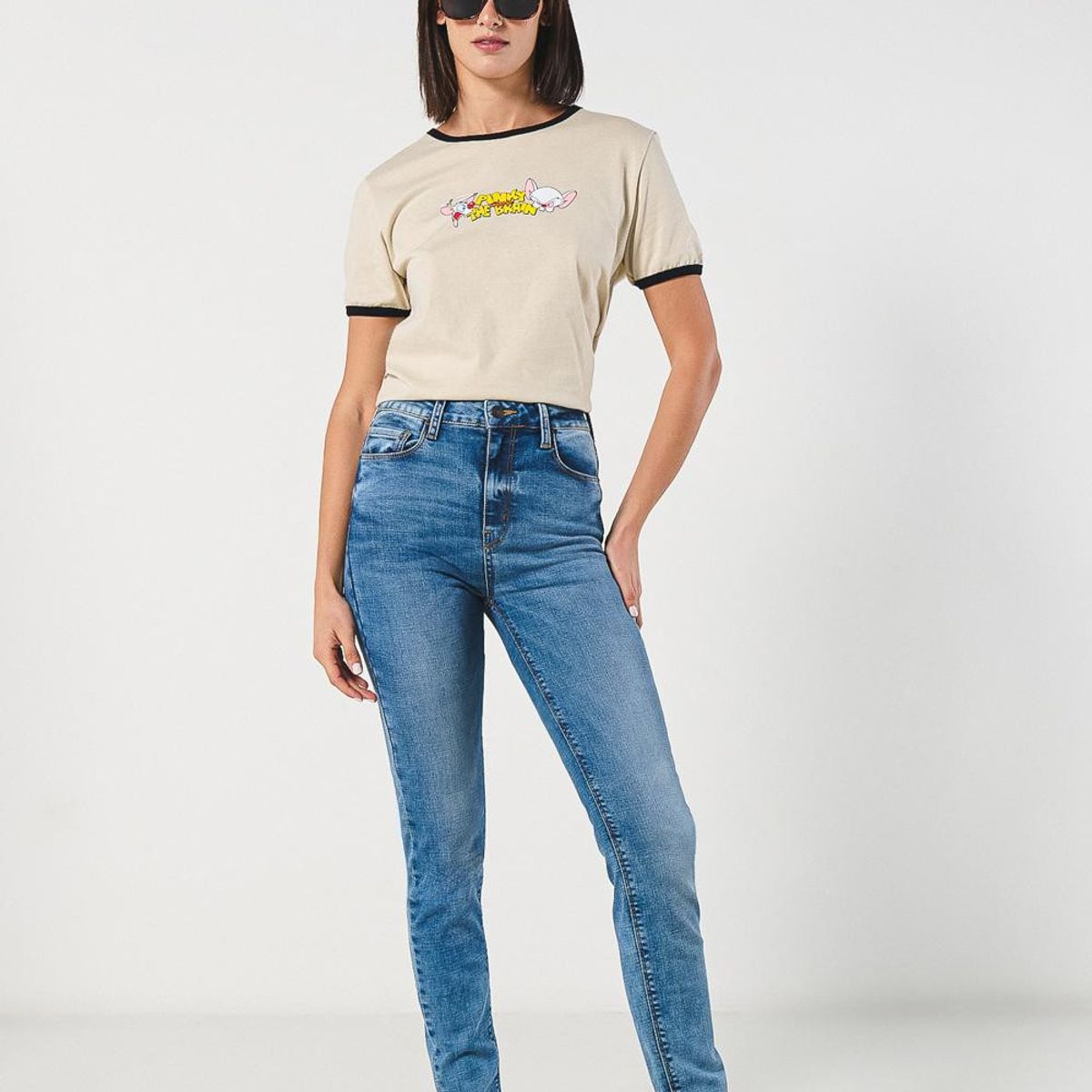 KOAJ - KOAJ Jean azul claro jegging súper tiro alto con desgastes Mujer