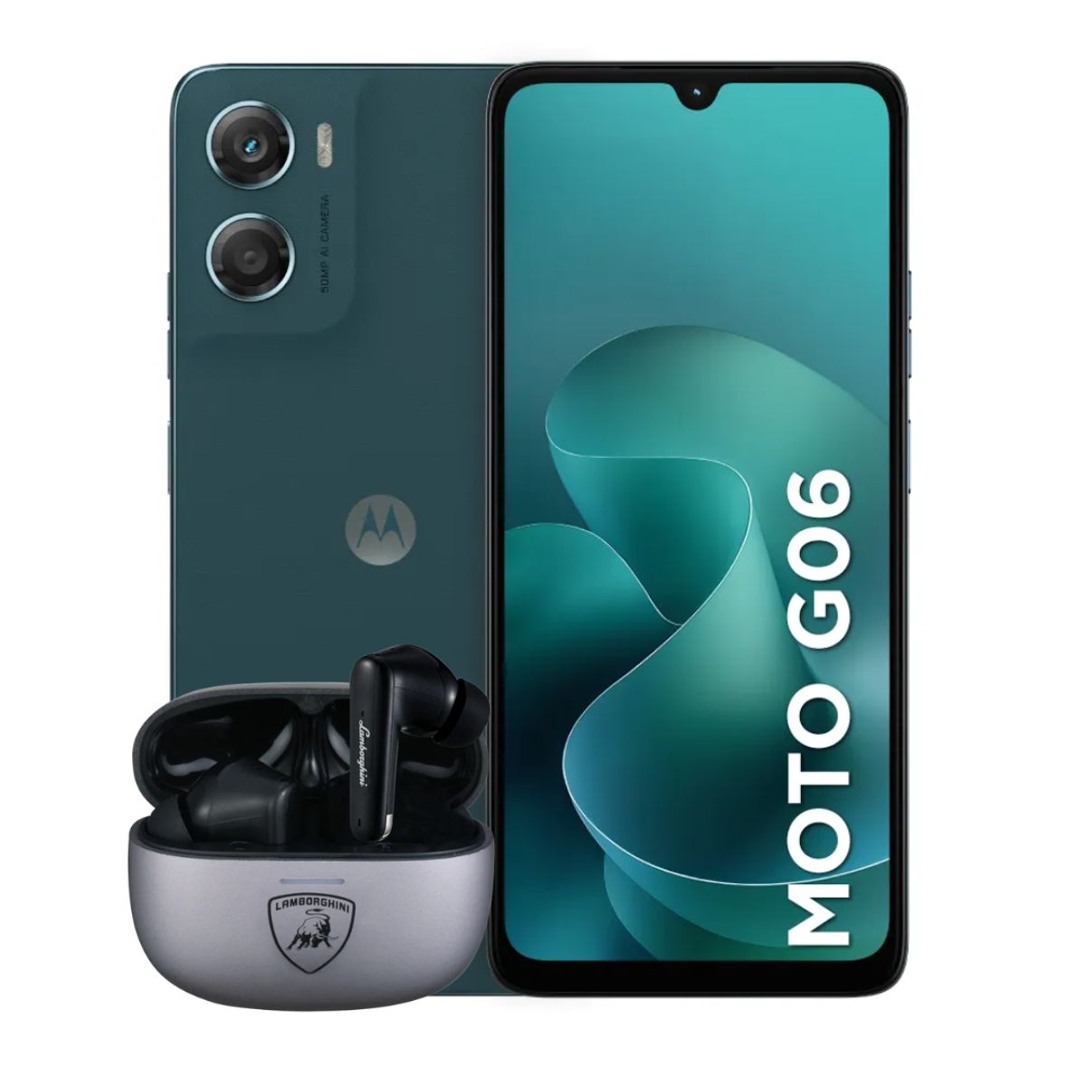 MOTOROLA - Celular Motorola G06 4Gb RAM 128Gb Azul + Audifonos Lamborghini
