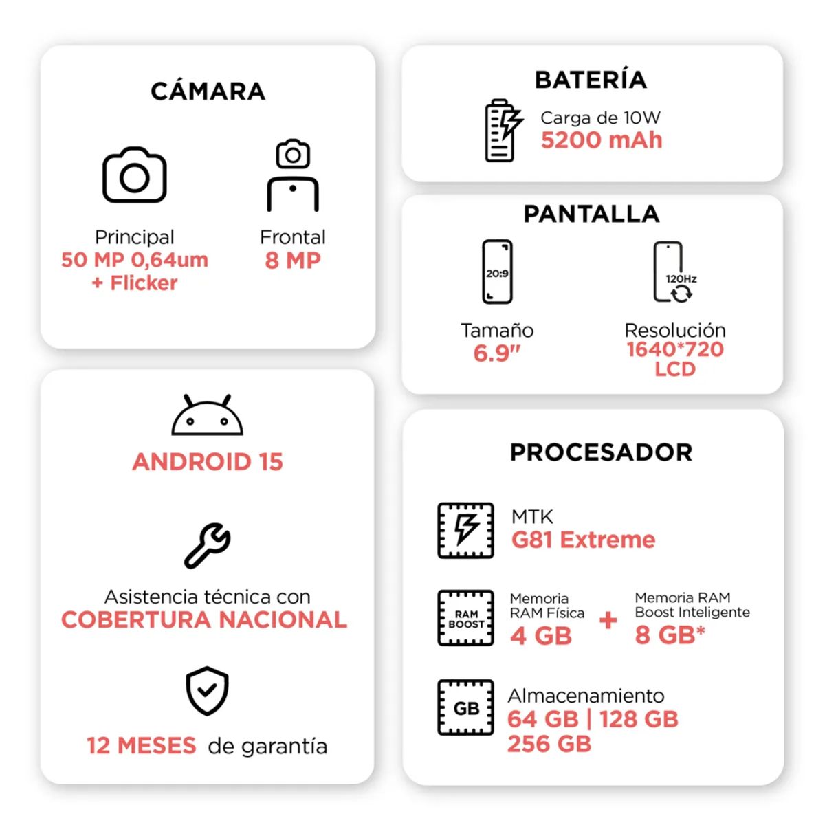 MOTOROLA - Celular Motorola G06 4Gb RAM 128Gb Azul + Audifonos Lamborghini