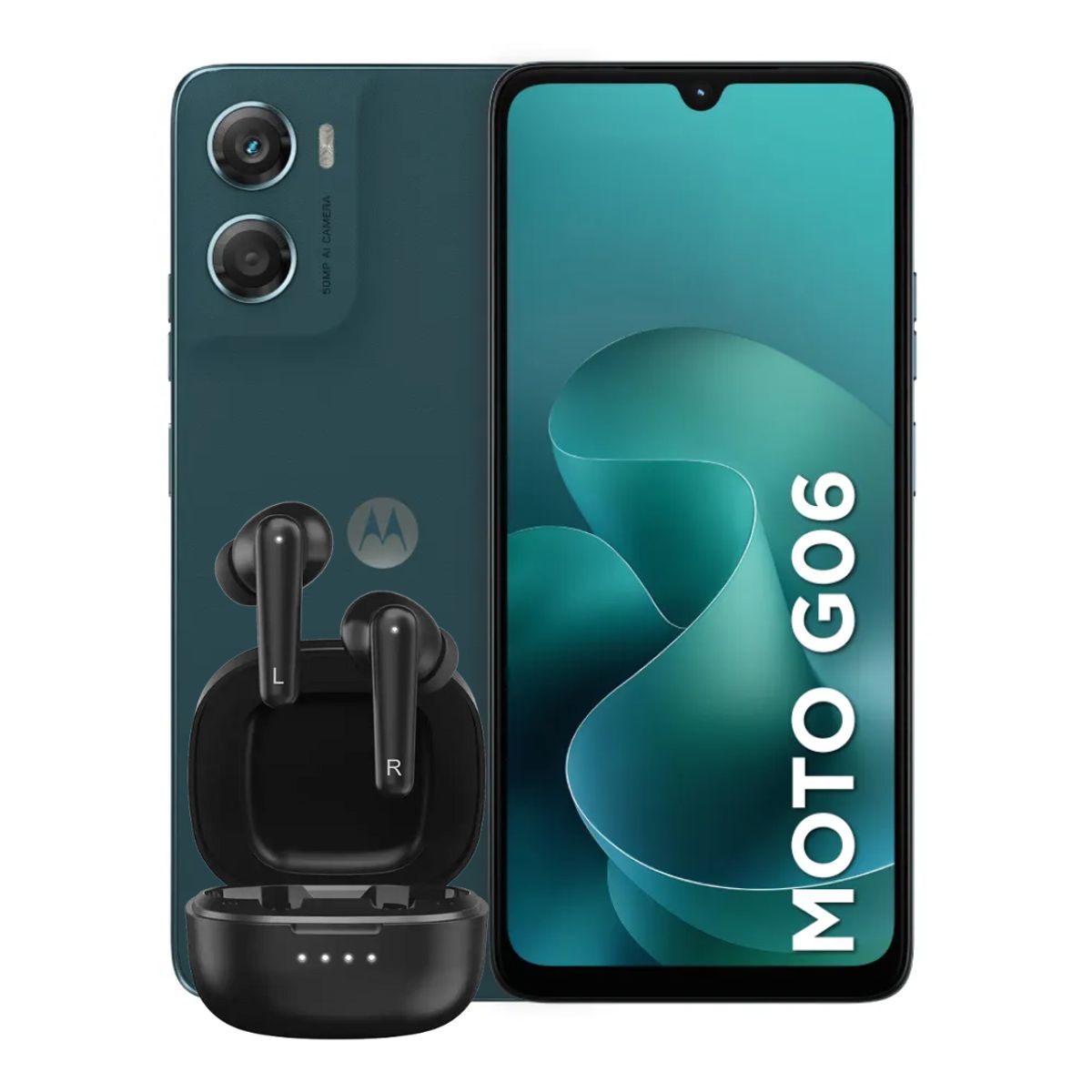 MOTOROLA - Celular Motorola G06 4Gb RAM 128Gb Azul + Audifonos Genius