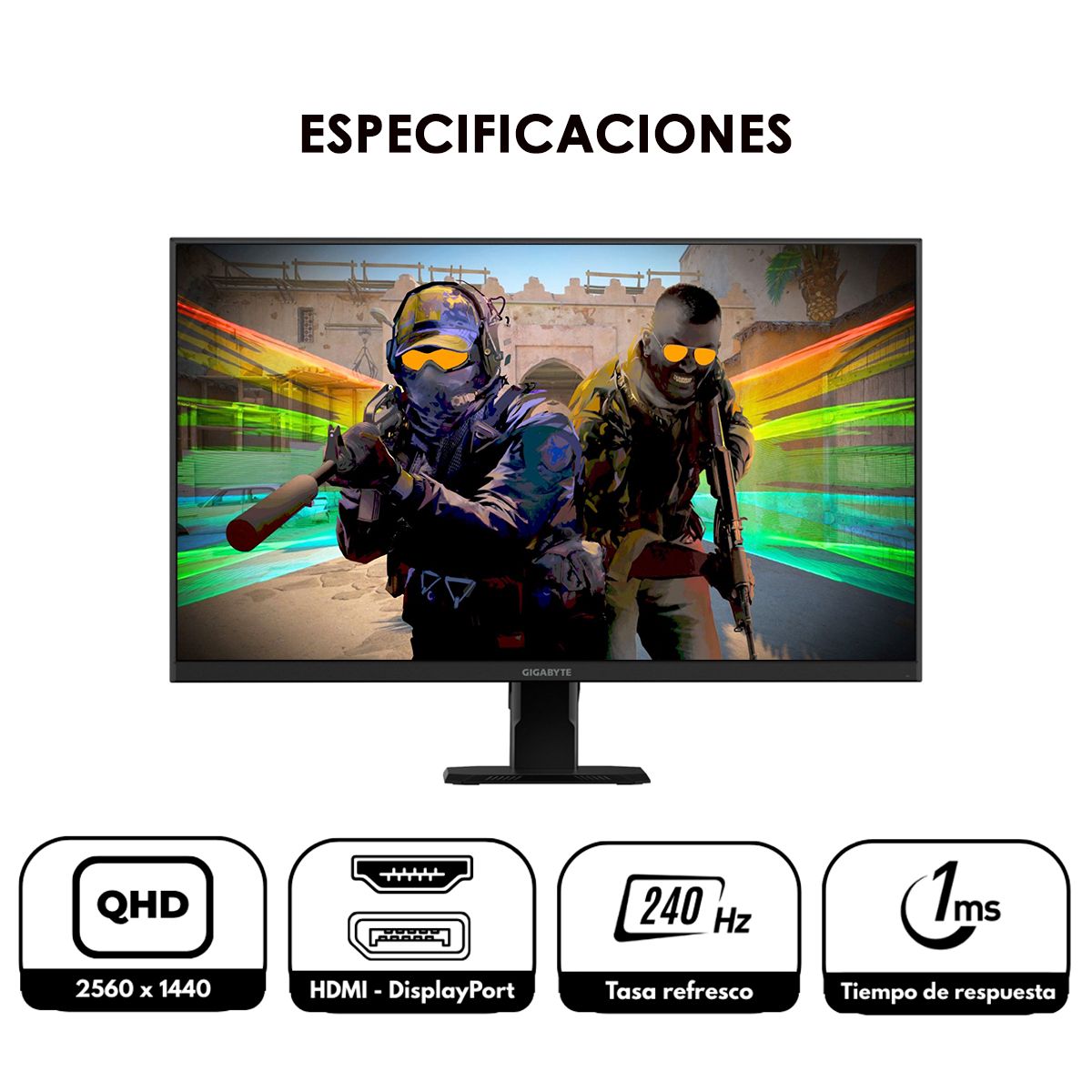GIGABYTE - Monitor Gamer Gigabyte GS27Q X 27 240hz 1ms