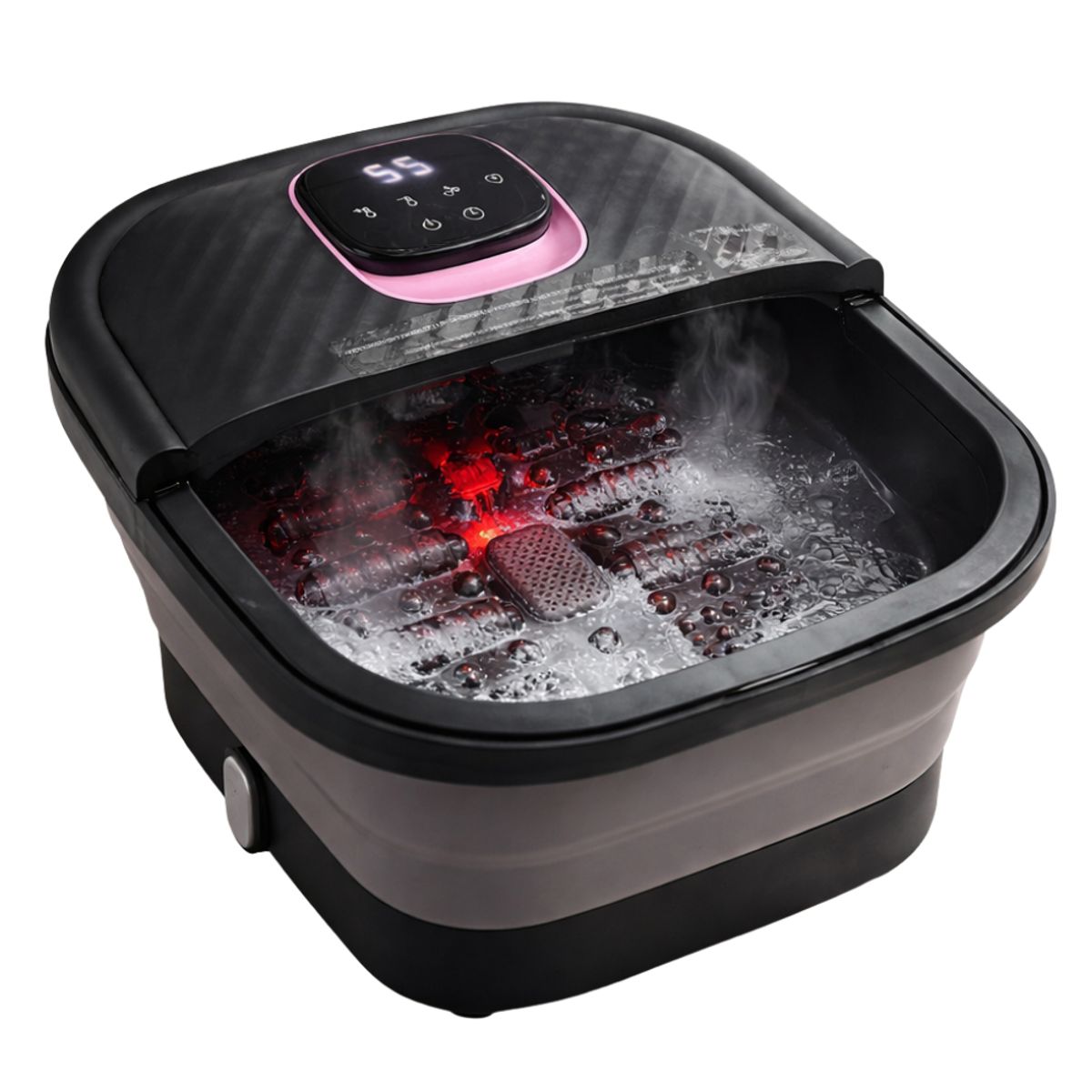 GENERICO - Tina Electrica Spa Pies Calentador Automatico Burbuja Masaje Negro 110v