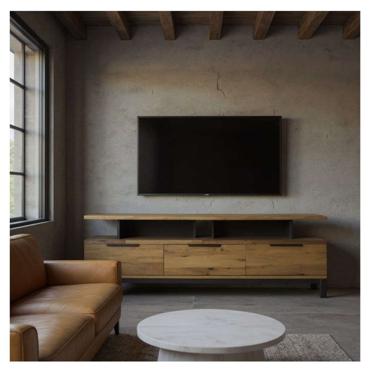 22 GRADOS DECORACION - Consola TV Terreros en Metal y Roble Cr 150cm x 40cm_.