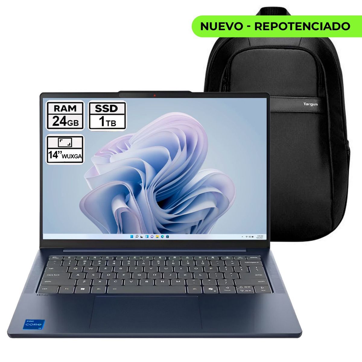 LENOVO - PORTATIL LENOVO 14IRH10 INTEL CORE I5-13420H 24GB RAM 1TB SSD 14 WUXGA + BOLSO