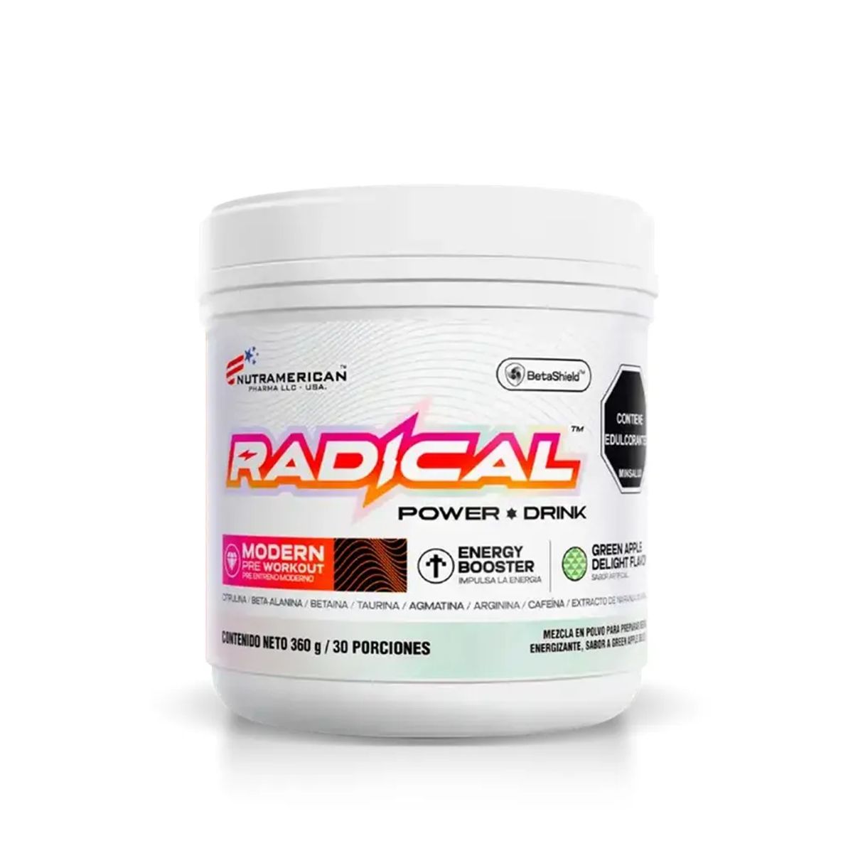 MEGAPLEX - Pre Entreno RADICAL POWER Kiwi Manzana Verde 0.7 lb 360 g