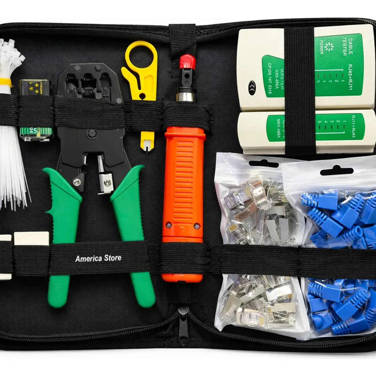 GENERICO - Kit Herramientas Cableado Redes Utp Lan Probador Tester Rj45
