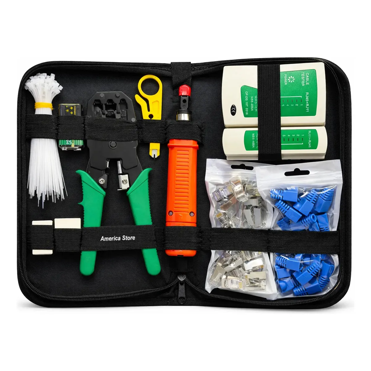 GENERICO - Kit Herramientas Cableado Redes Utp Lan Probador Tester Rj45