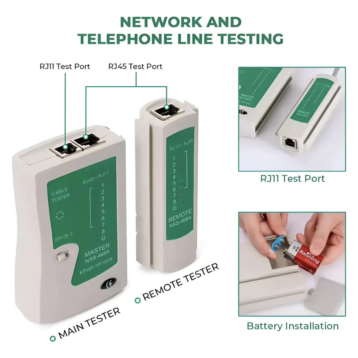 GENERICO - Kit Herramientas Cableado Redes Utp Lan Probador Tester Rj45