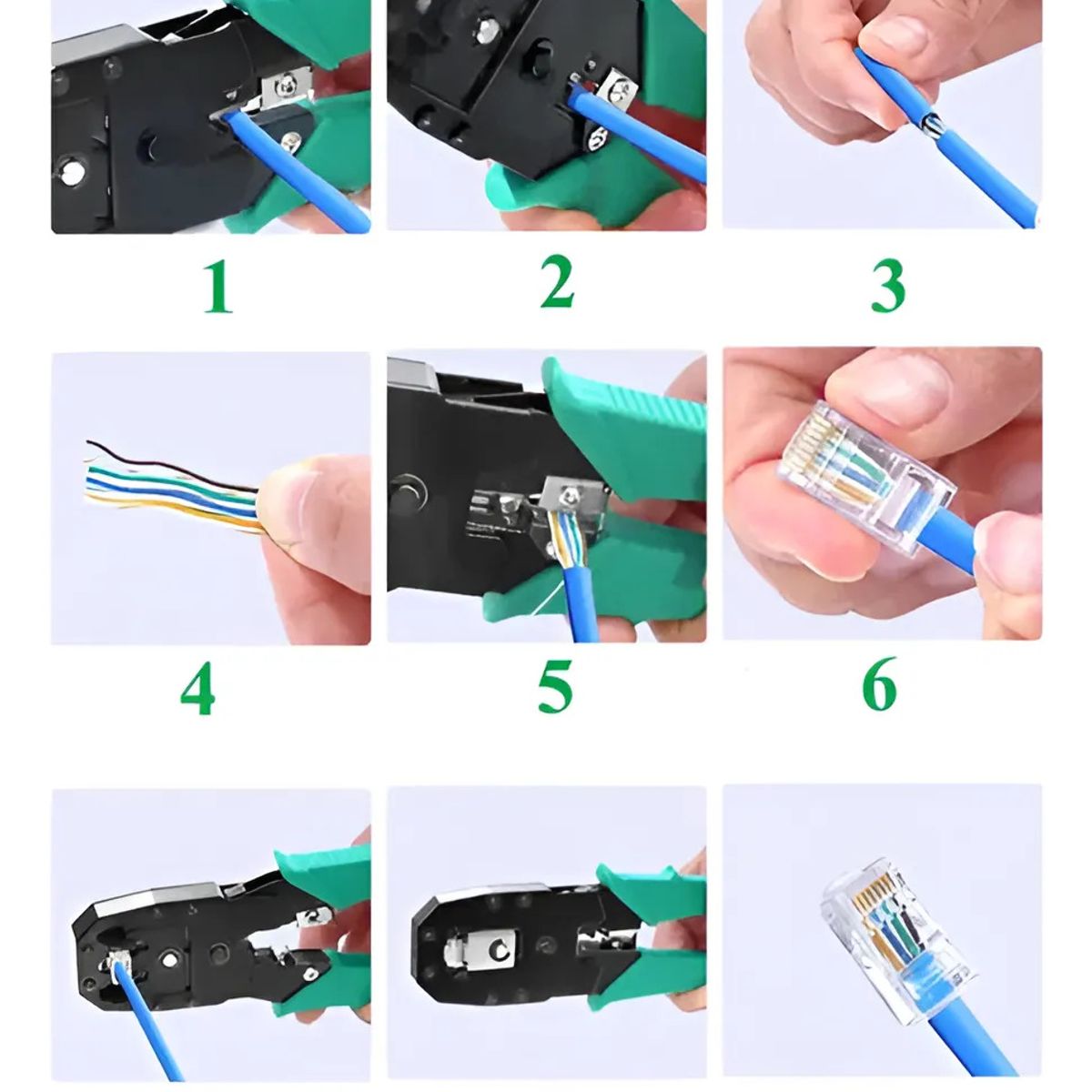 GENERICO - Kit Herramientas Cableado Redes Utp Lan Probador Tester Rj45