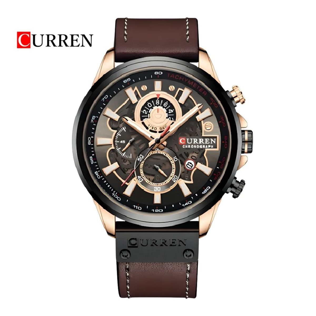 CURREN - Reloj Curren 8380 Café - Dorado Diseño Elegante