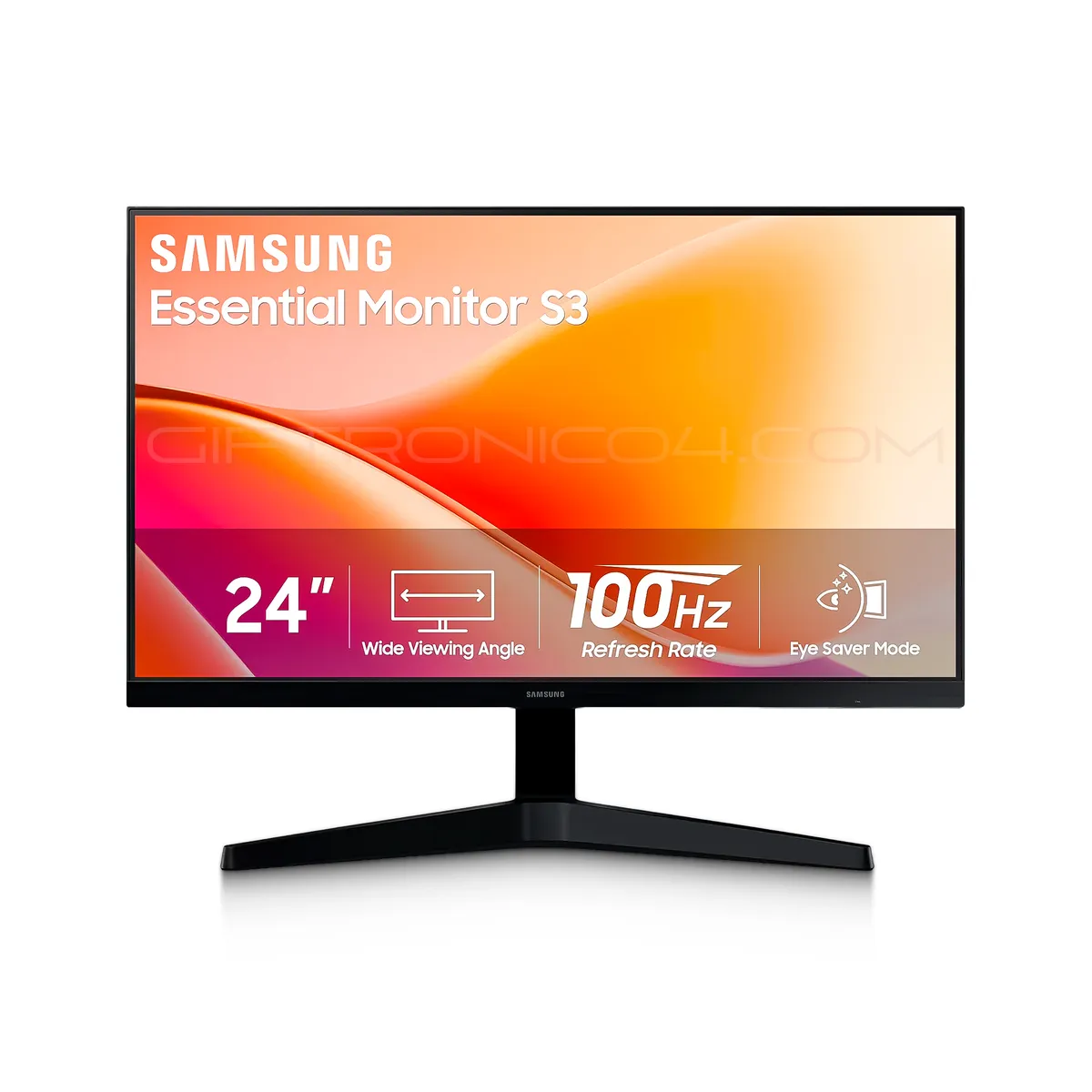 SAMSUNG - Monitor Samsung Esencial 24 Pulgadas S3 Full HD Plano 100Hz Negro