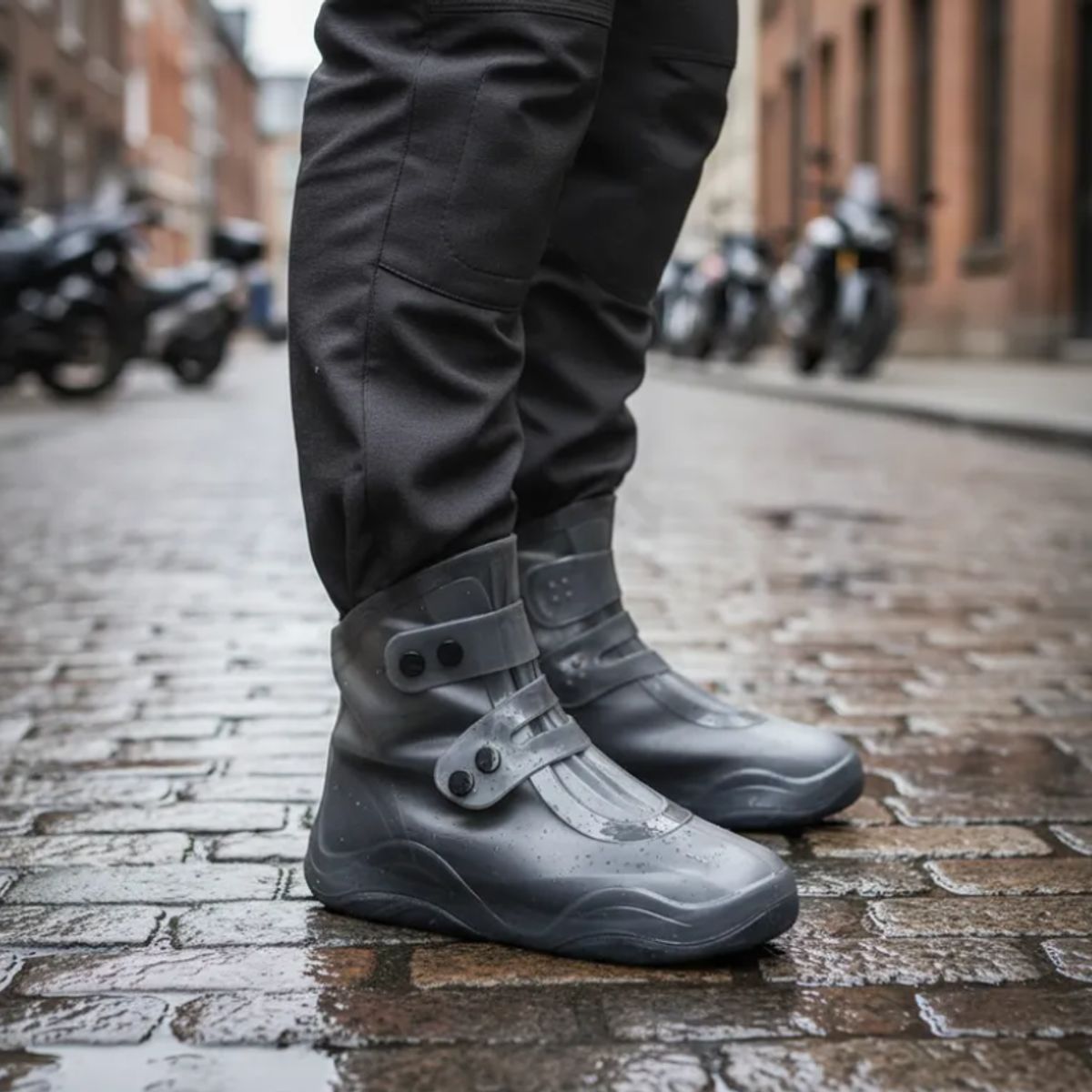 SPORT - Zapatones Impermeables Rain Shoe Cover Para Moto caña media