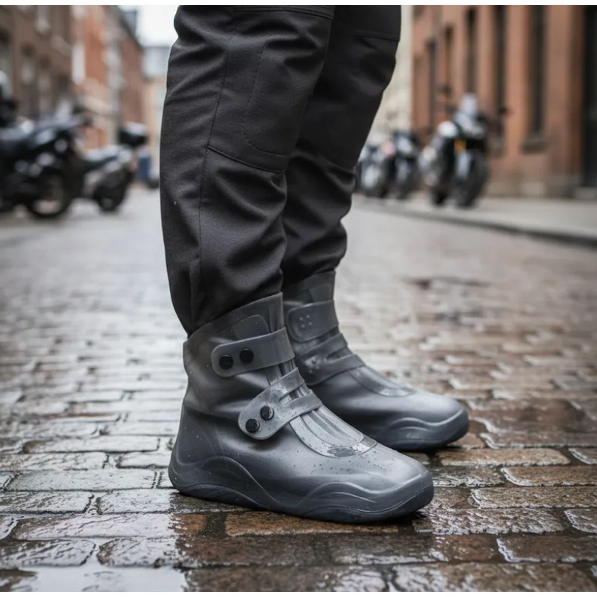 SPORT - Zapatones Impermeables Rain Shoe Cover Para Moto caña media