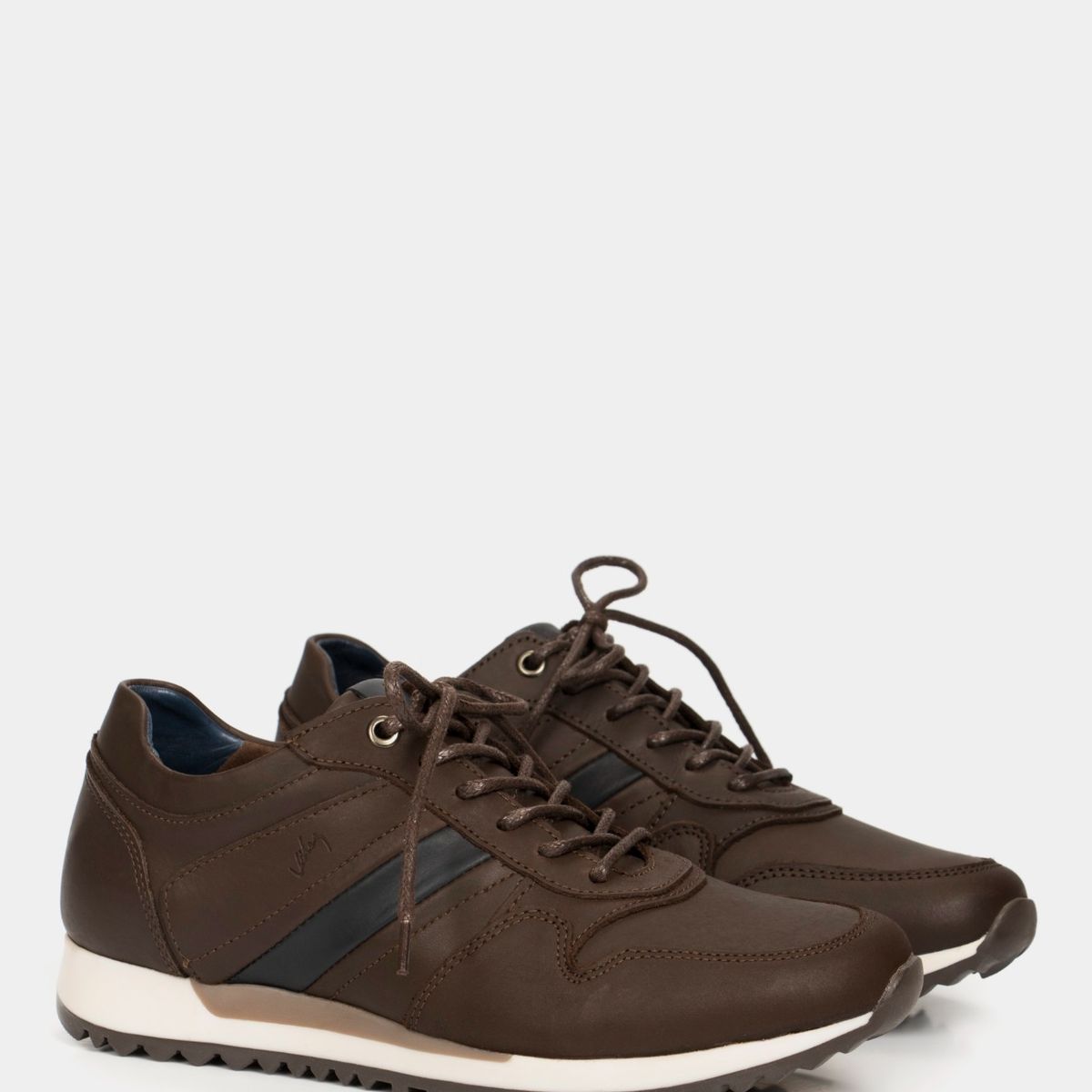 VELEZ - Vélez Tenis Romeo De Cuero Para Hombre Efecto Envejecido Cafe