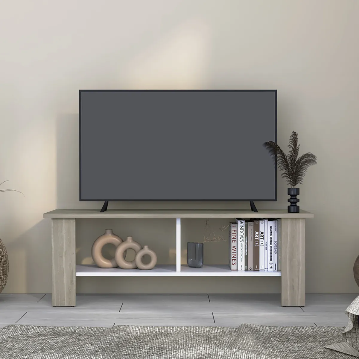 RTA MUEBLES - Mesa Navia para TV 55 Bardolino Blanco RTA_.