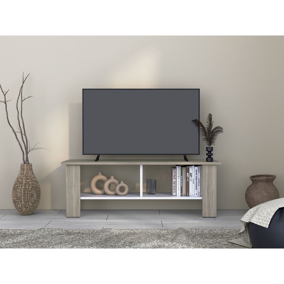 RTA MUEBLES - Mesa Navia para TV 55 Bardolino Blanco RTA_.