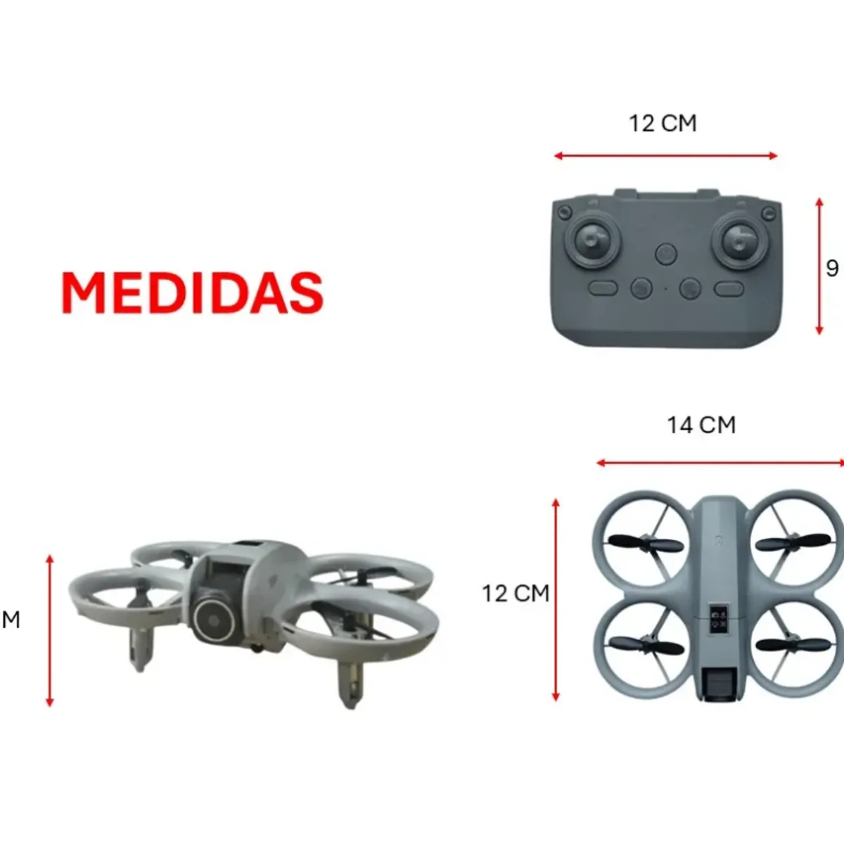 AMERICAN GENERICS - Drone H21 Camara 4k WIFI Control Remoto Luces Led Foto Video Gris