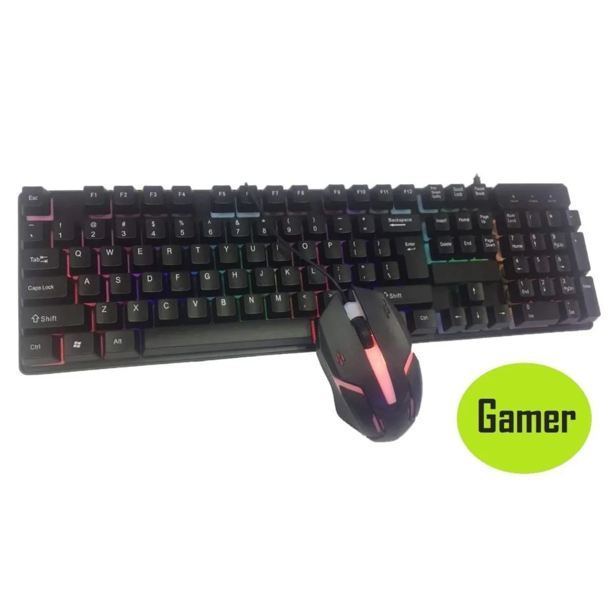 SEISA - Combo mouse y teclado retoiluminado gamer seisa CMK-188