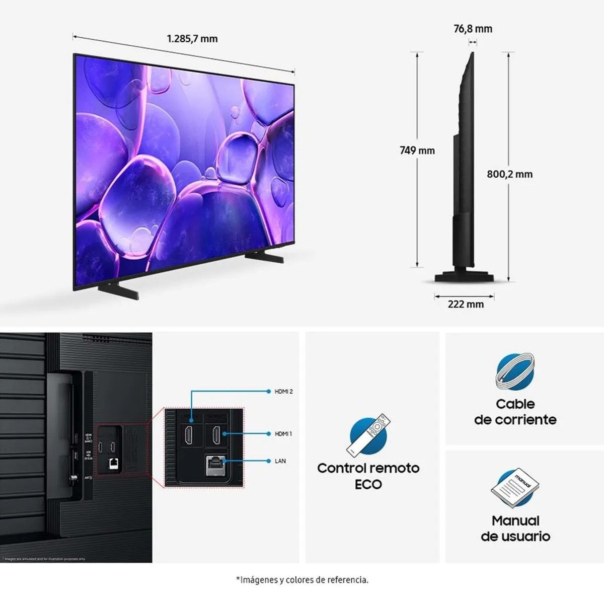 SAMSUNG - TELEVISOR SAMSUNG 58 Pulgadas UN58U8000F 4K UHD LED Crystal Smart TV Vision IA