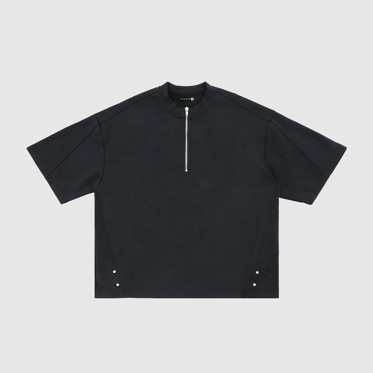 VANN - Camiseta Para Hombre En Algodón Halfzip T-shirt Marfil
