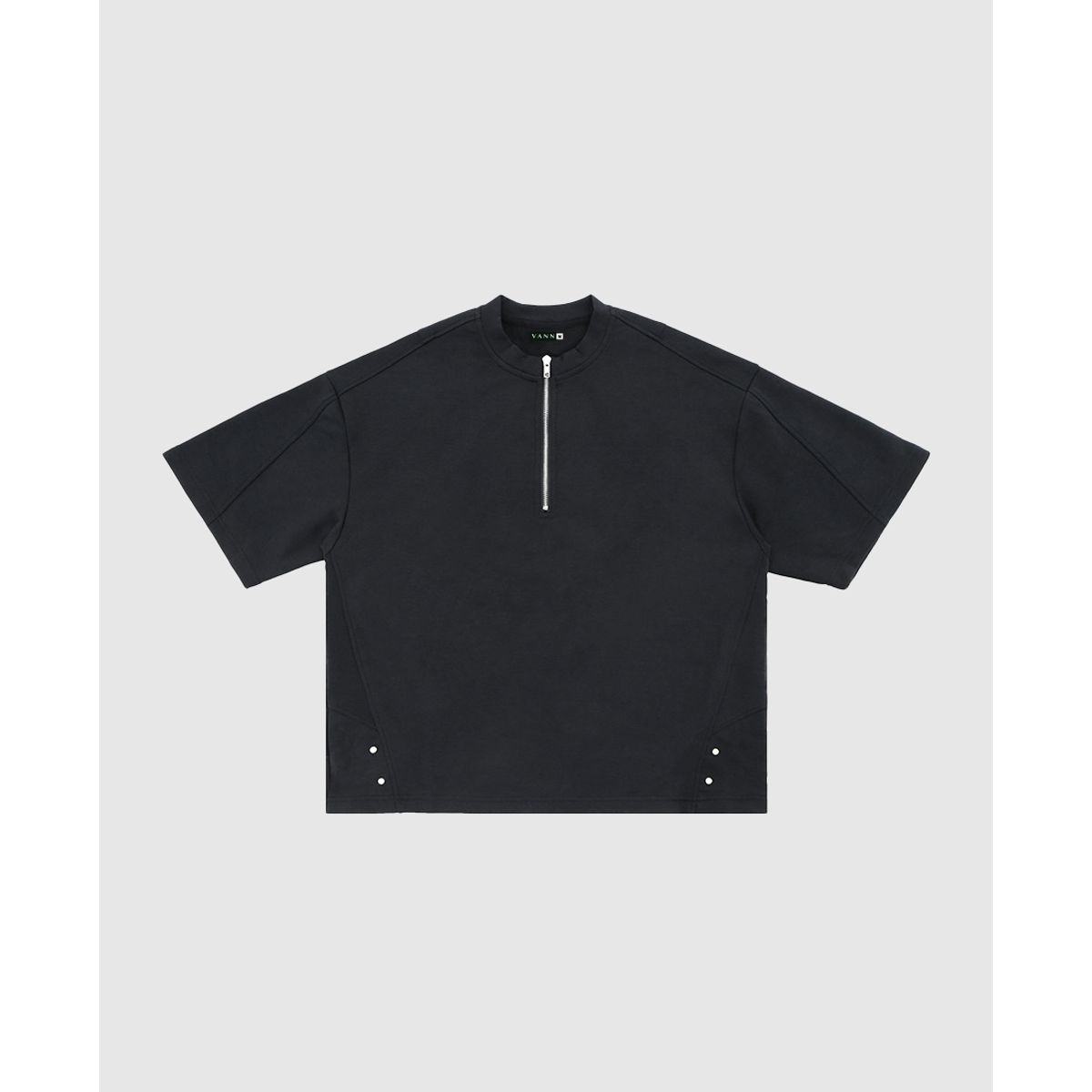 VANN - Camiseta Para Hombre En Algodón Halfzip T-shirt Marfil