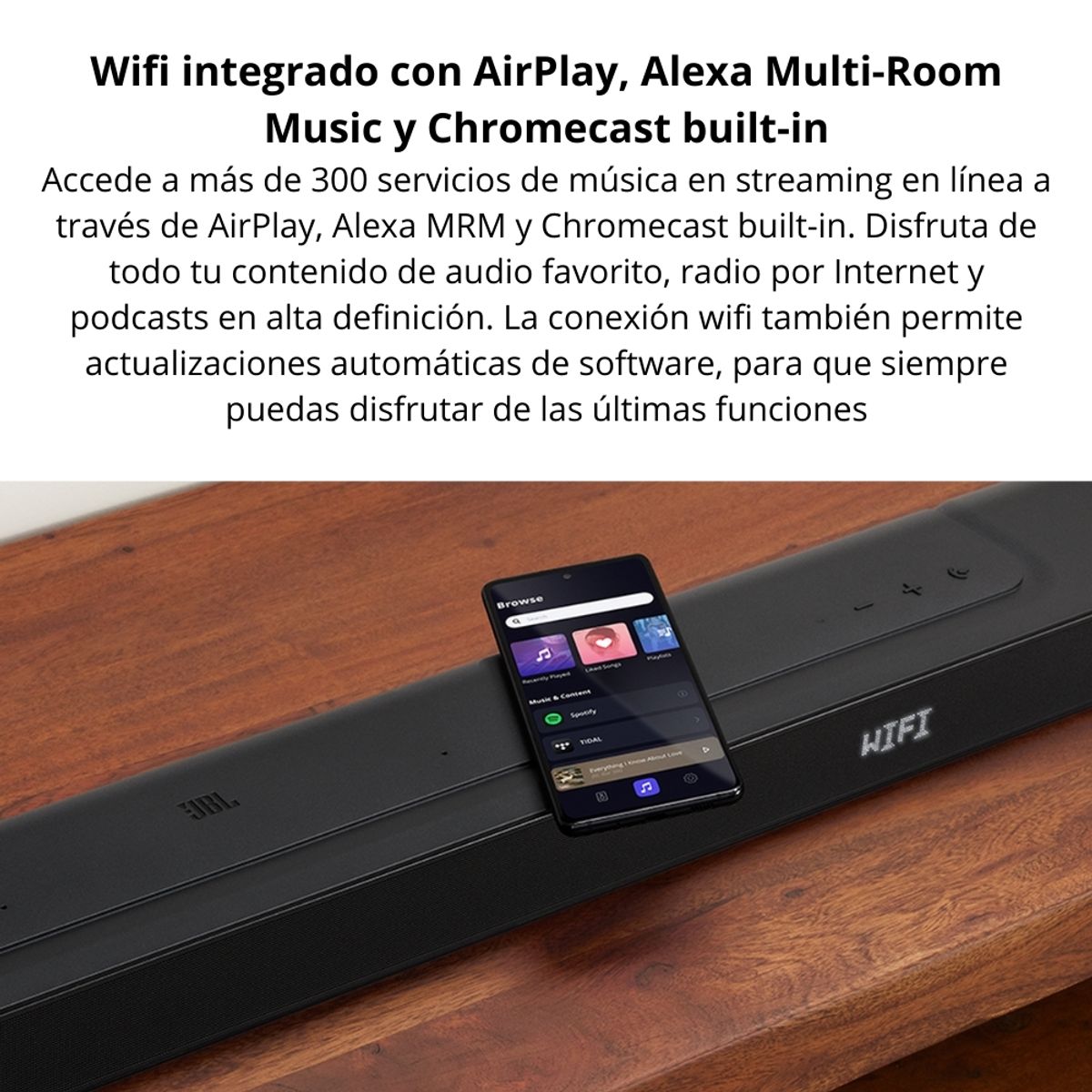 JBL - Barra de Sonido JBL BAR 500 PRO 5.1 Dolby Atmos® 590W Subwoofer 10” Wi-Fi Multibeam™ PureVoice HDMI