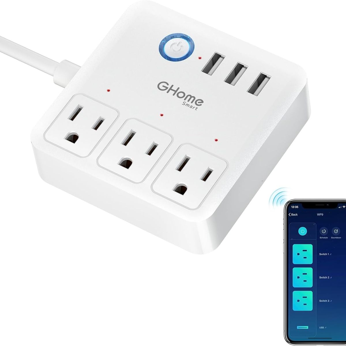 G HOME - Multitoma extension Ghome wifi alexa 3 puertos usb