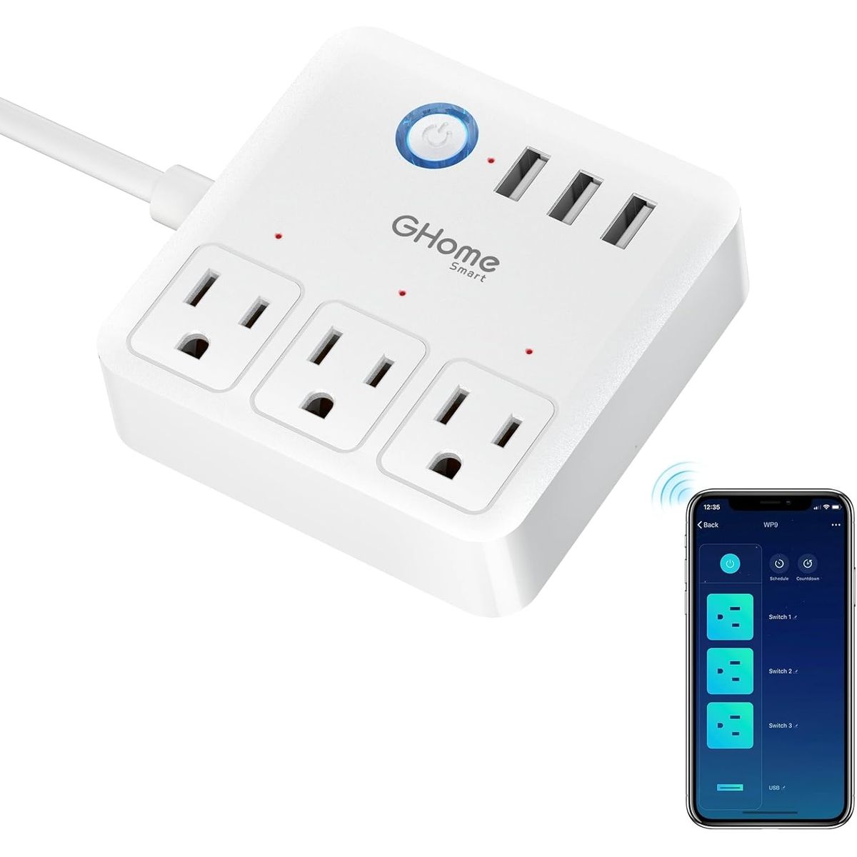 G HOME - Multitoma extension Ghome wifi alexa 3 puertos usb