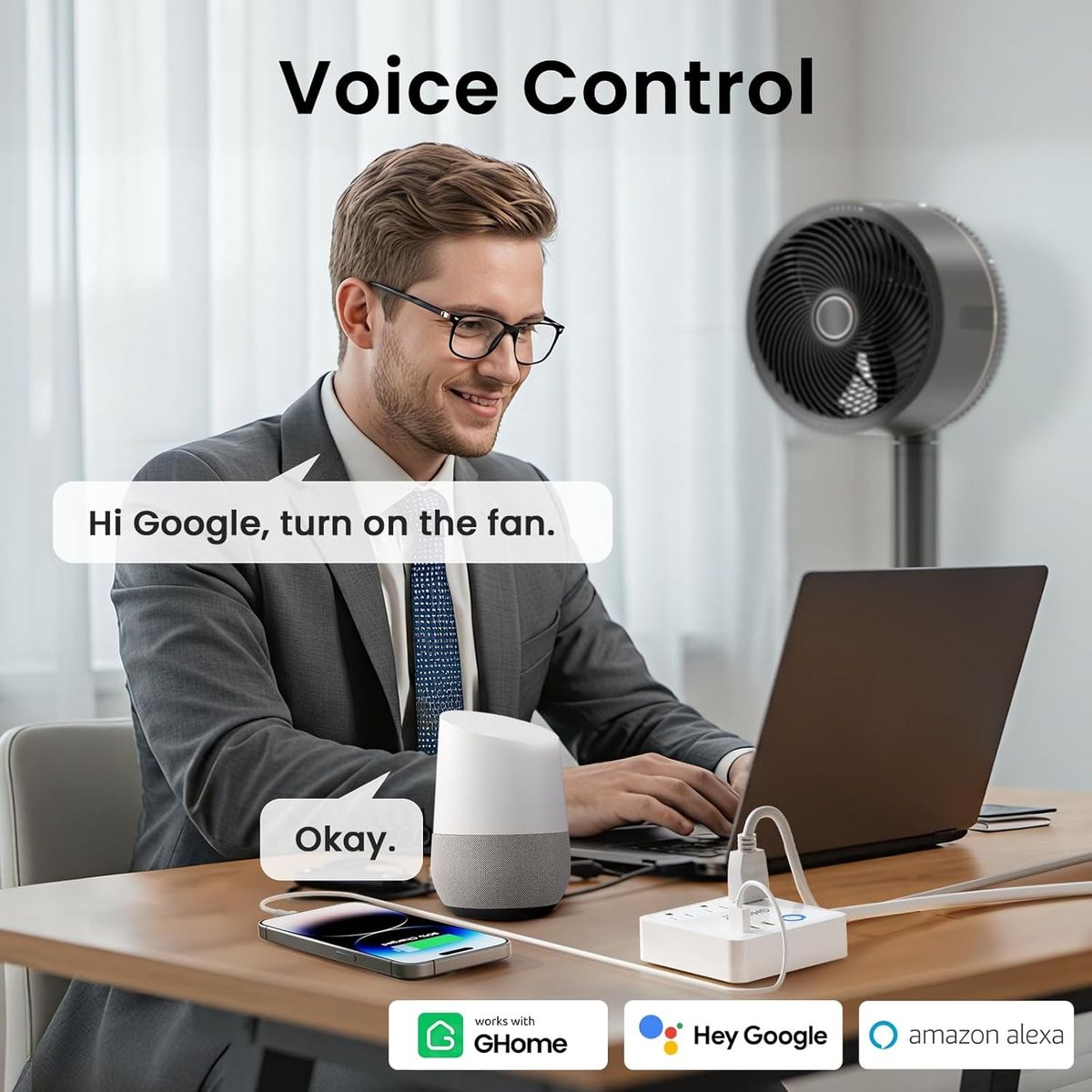 G HOME - Multitoma extension Ghome wifi alexa 3 puertos usb