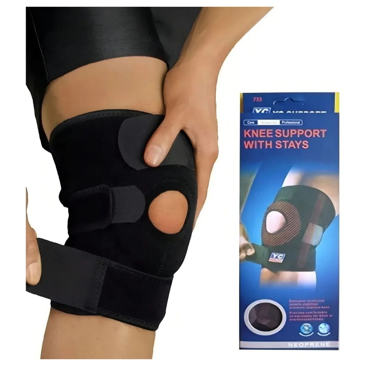 COLOR - Rodillera Ortopédica Deportiva Ajustable Protección Muscular Color Negro
