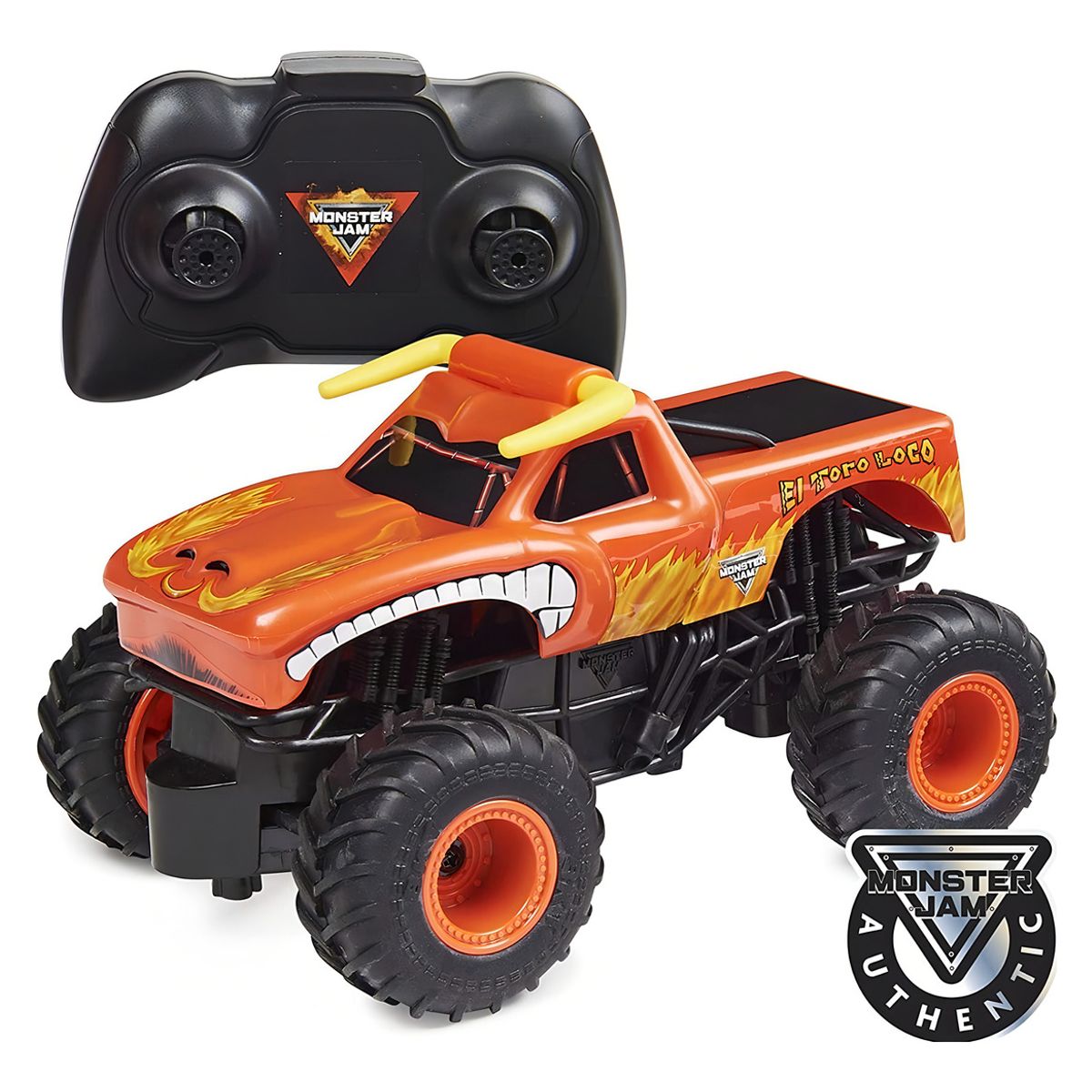 MONSTER JAM - Carro A Control Remoto El Toro Loco Monster Jam Naranja Claro
