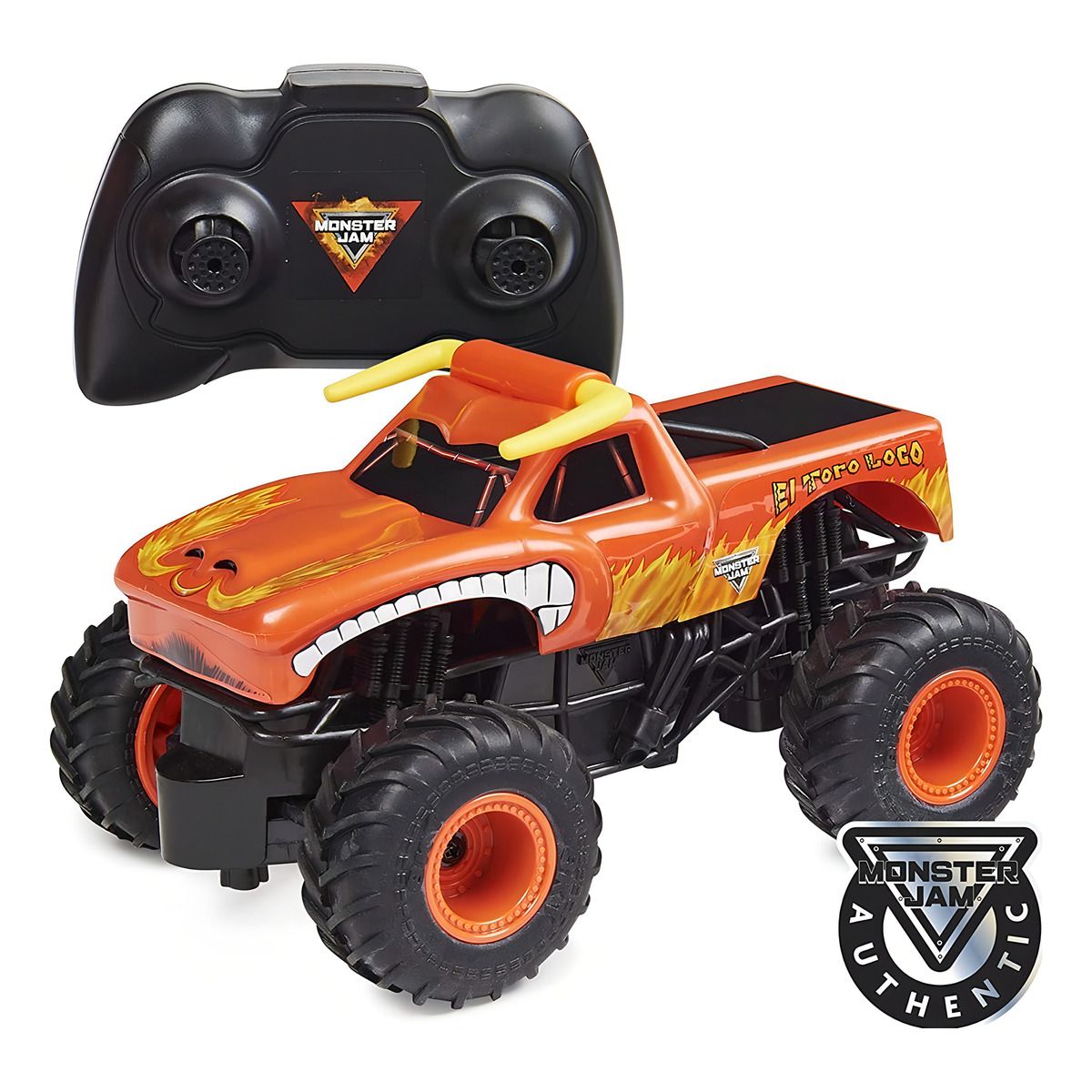 MONSTER JAM - Carro A Control Remoto El Toro Loco Monster Jam Naranja Claro
