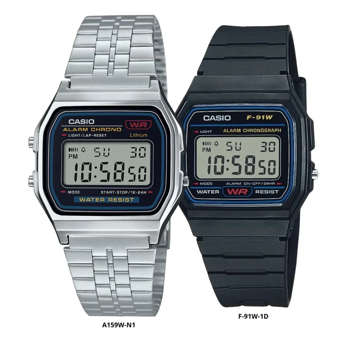 CASIO - Reloj Casio En Pareja Modelo F-91W Y A159W Diseño Casual