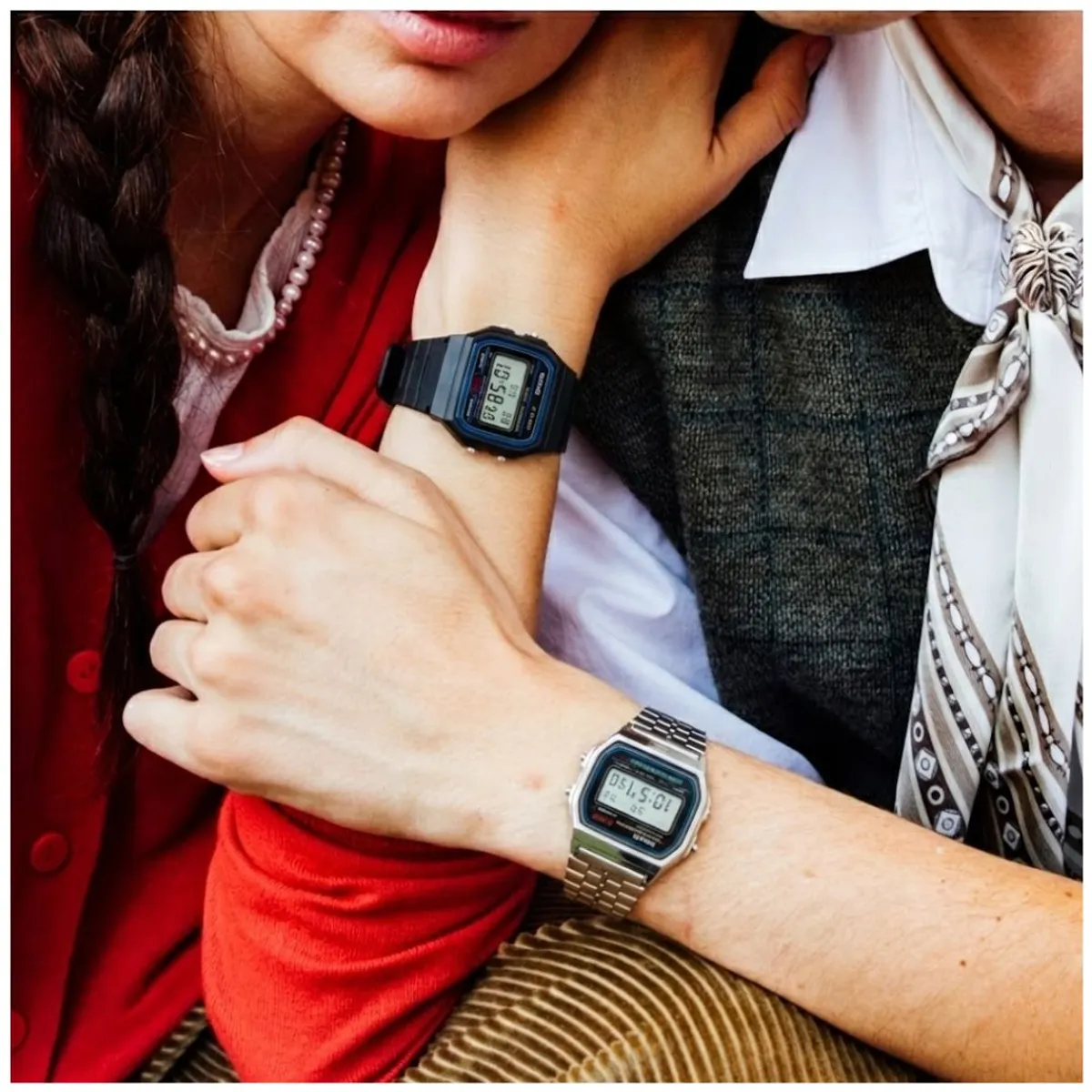 CASIO - Reloj Casio En Pareja Modelo F-91W Y A159W Diseño Casual