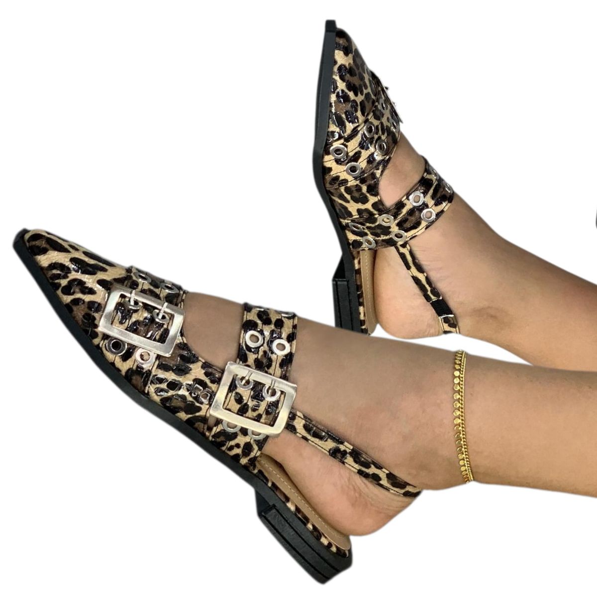EVEGONZ - Sandalias Baletas para Mujer Animal Print Leon Tigre