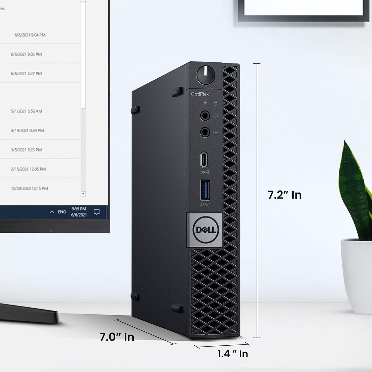 DELL - Dell Optiplex 3060 Micro PC, Intel Core i3-7100T, 16GB DDR4 RAM, 256GB NVMe SSD, Win11Pro WIFI