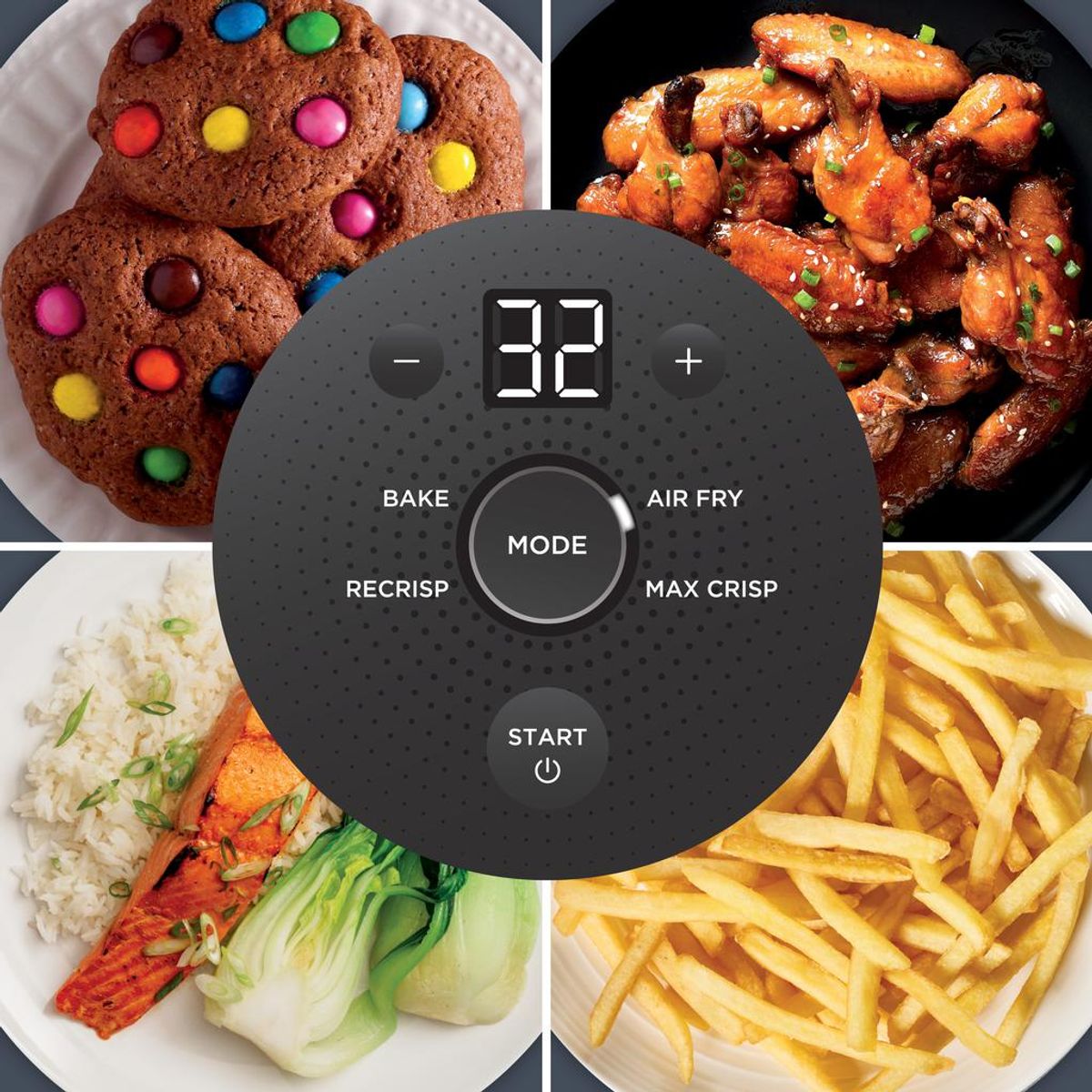 NINJA - Crispi Freidora de Aire con Funcionalidad 4 en 1 Canasta Vidrio