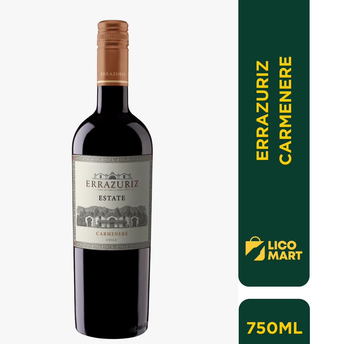 GENERICO - VINO TINTO ERRAZURIZ CARMENERE 750 ML