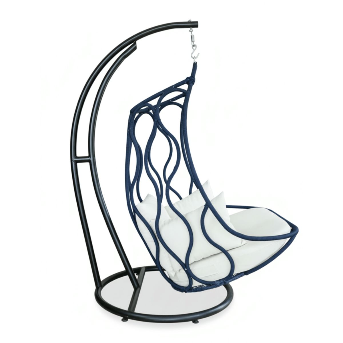 MARTEJIDO - Columpio Ola Tejido Nailon Azul con Cojinería - Martejido
