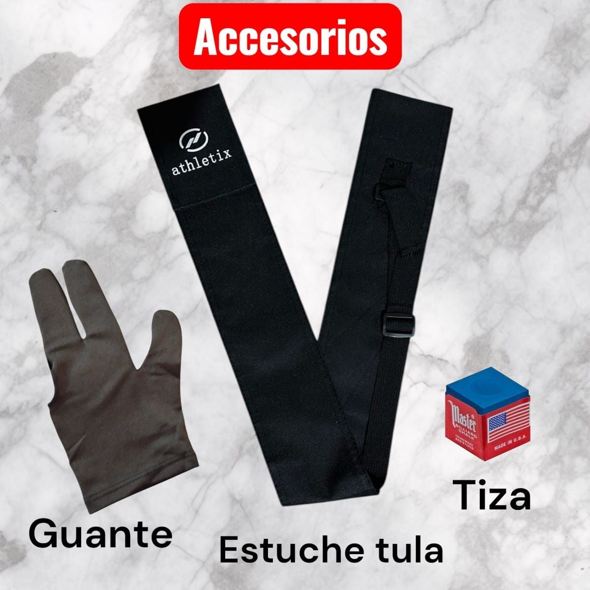GENERICO - Taco de Billar Ray Super Sport Profesional 150 cm Madera con Estuche, Guante y Tiza