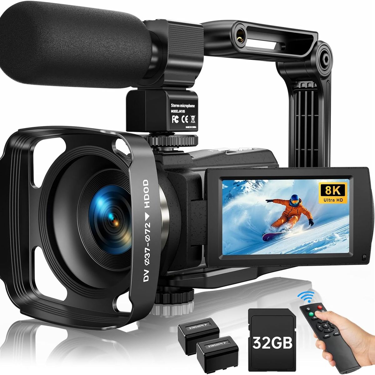GENERICO - Videocámara 8K Ultra HD 88MP Vlogging Pro con Visión Nocturna y WiFi+Regalo