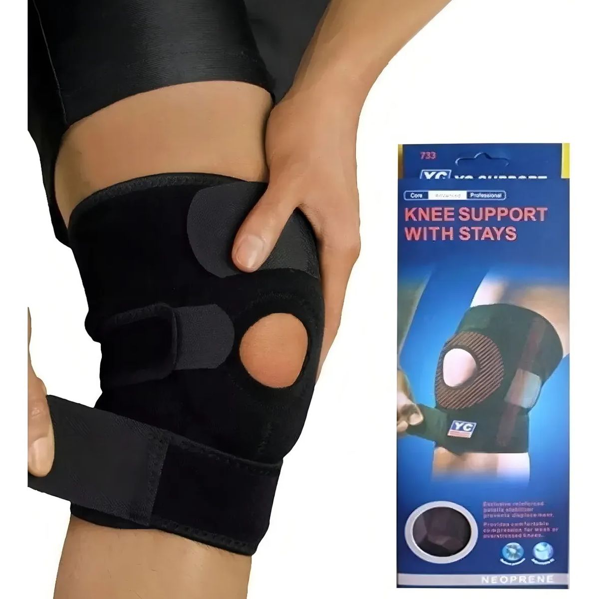 SKY - Rodillera Ortopédica Deportiva Ajustable Protección Muscular Color Negro