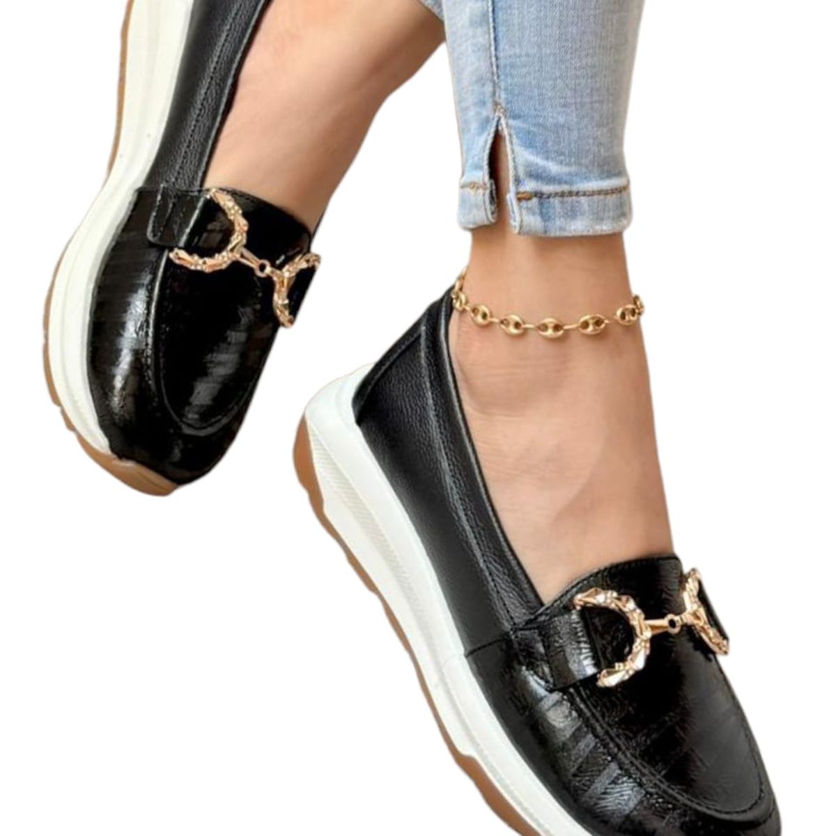 EVEGONZ - Zapato Casual para Mujer Mocasin tipo Babucha Negro