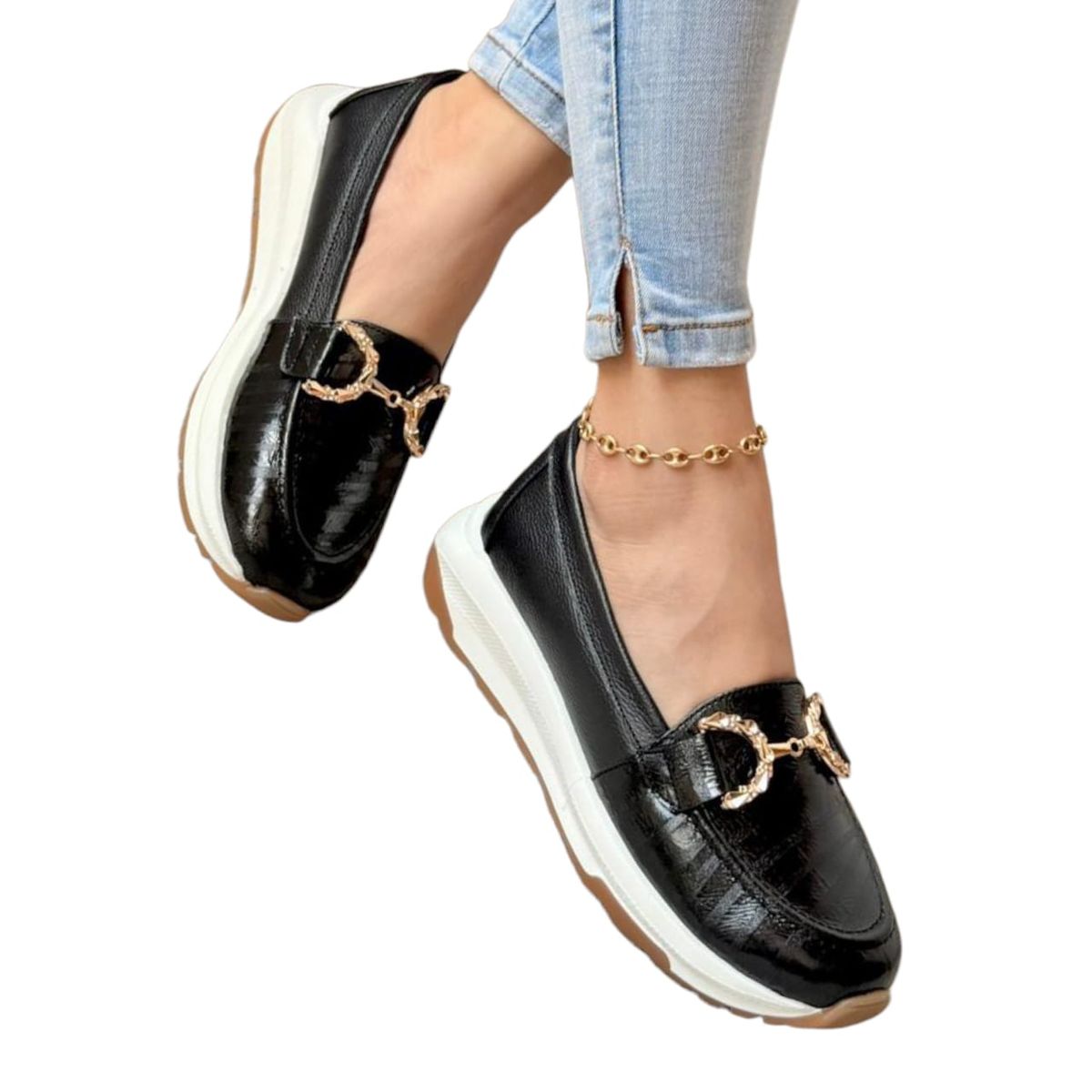 EVEGONZ - Zapato Casual para Mujer Mocasin tipo Babucha Negro