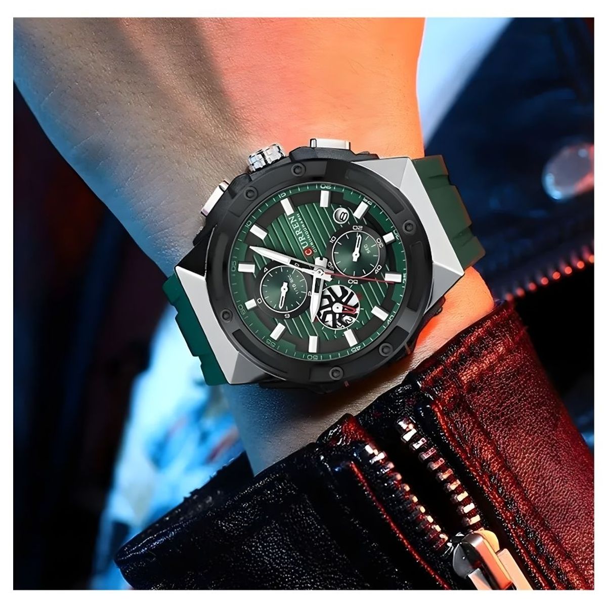 CURREN - Reloj Curren 8462 Verde - Verde Diseño Elegante