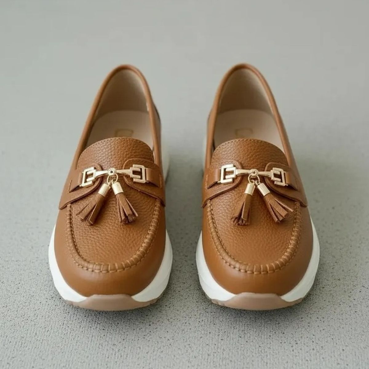 EVEGONZ - Mocasin de Mujer Marron Calzado Comodo